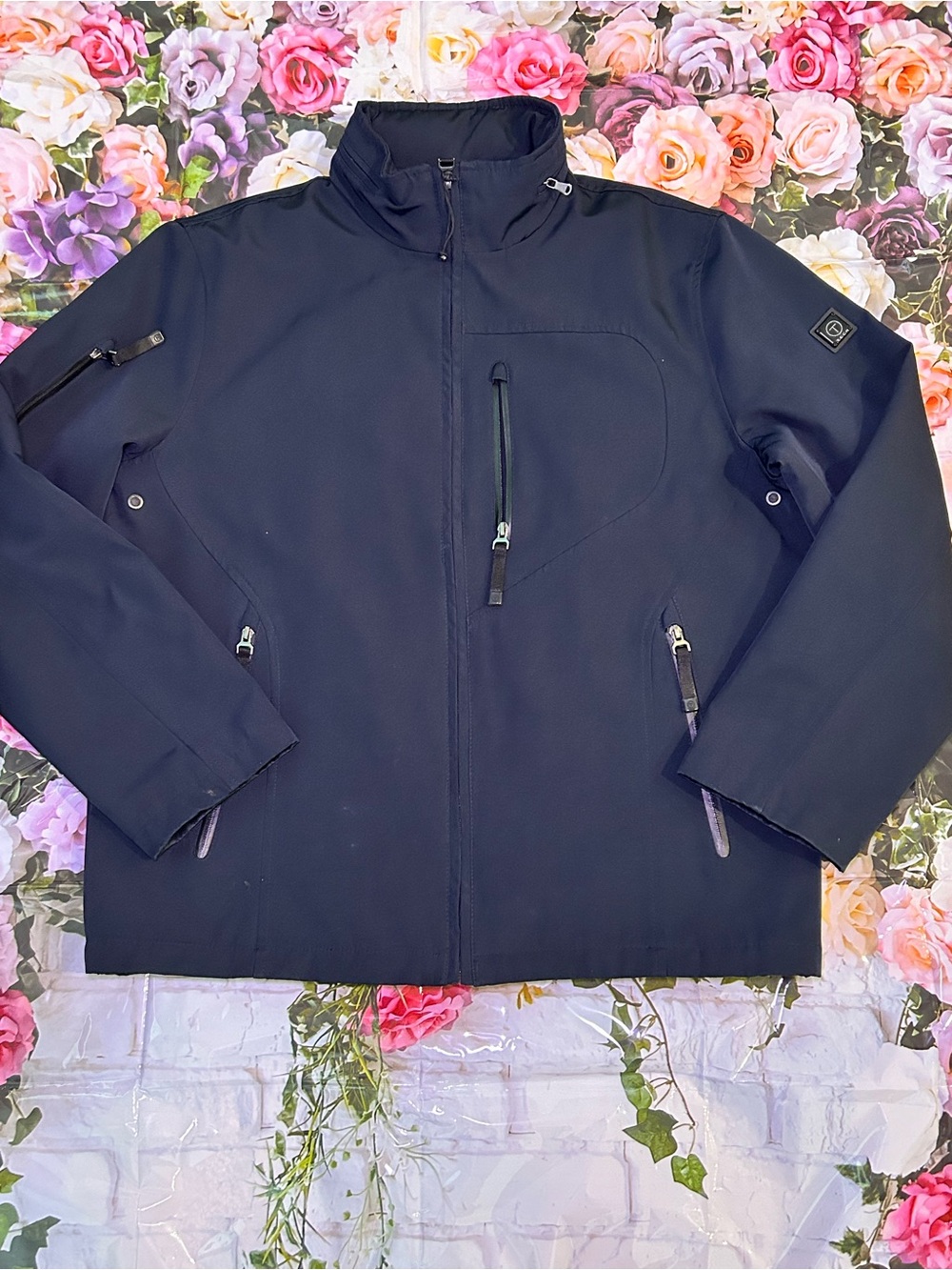 Men's Navy Softshell Jacket - Unbranded
